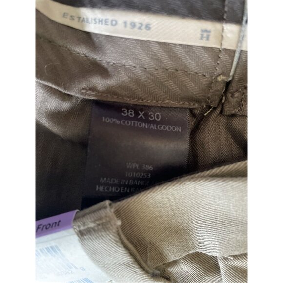 Haggar Mens Work To Weekend Straight Fit Khaki Pants 38W X 30L Dark Taupe Comfor - Picture 7 of 9